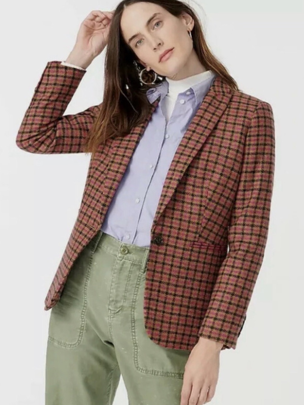 J.Crew Parke Blazer in Moon Wool Plaid Size 8 NWOT